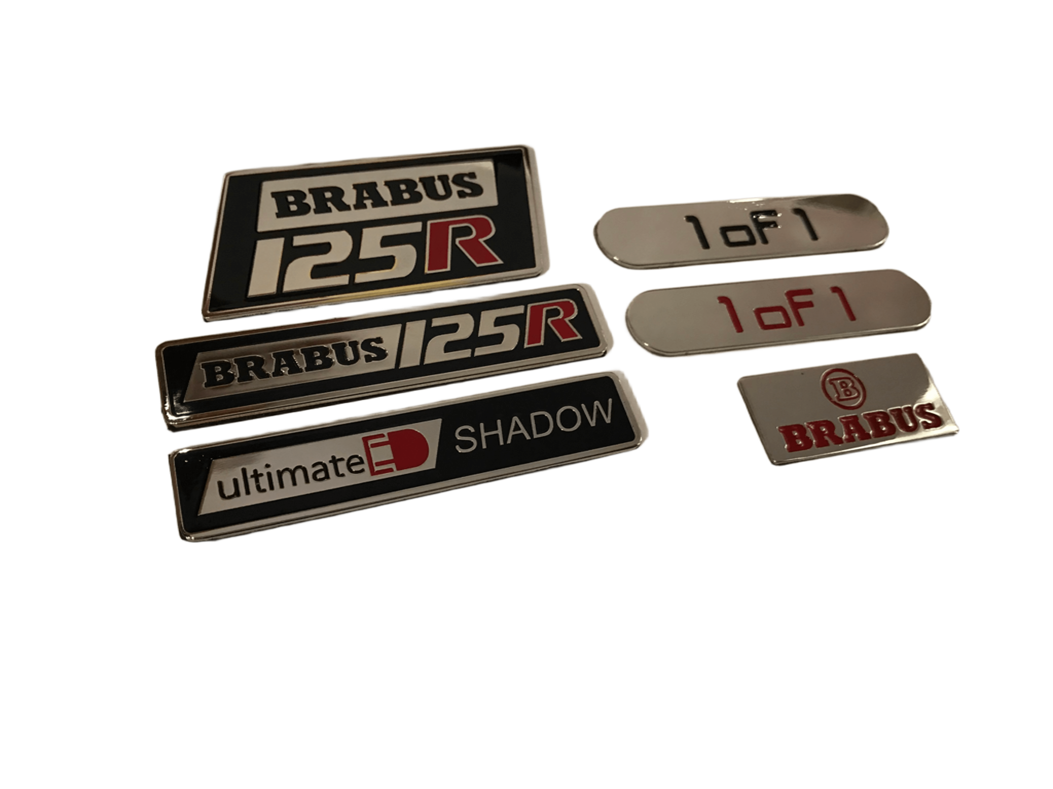 Zestaw emblematów Brabus 125R Styl Mercedes Smart 453 Fortwo